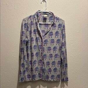 Munki Munki Gray Elephant Pajama Top